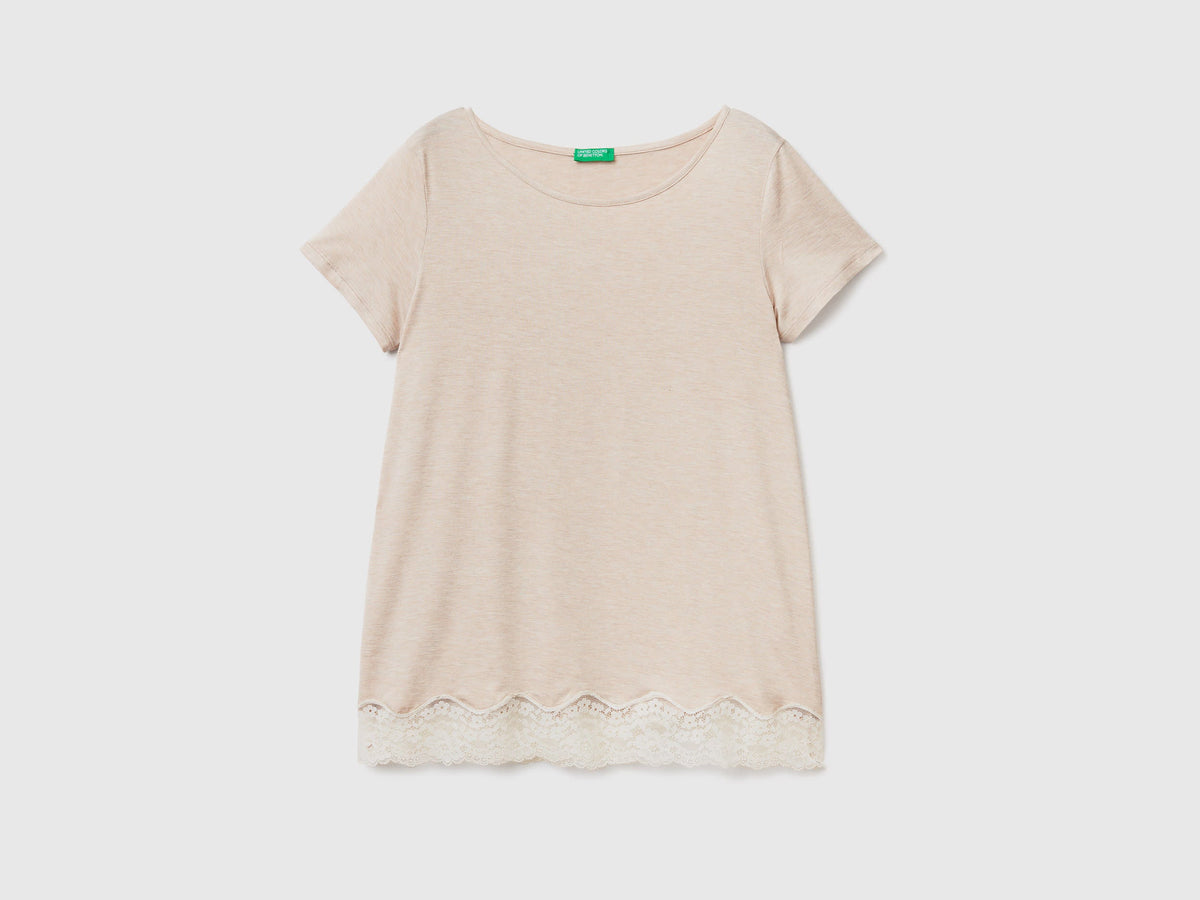 Benetton_Short Sleeve T-Shirts with Lace_3Z123M314_729_04