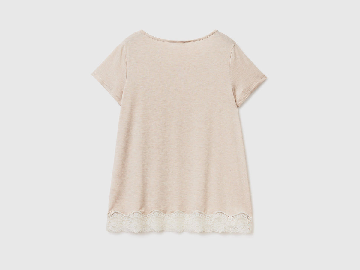 Benetton_Short Sleeve T-Shirts with Lace_3Z123M314_729_05