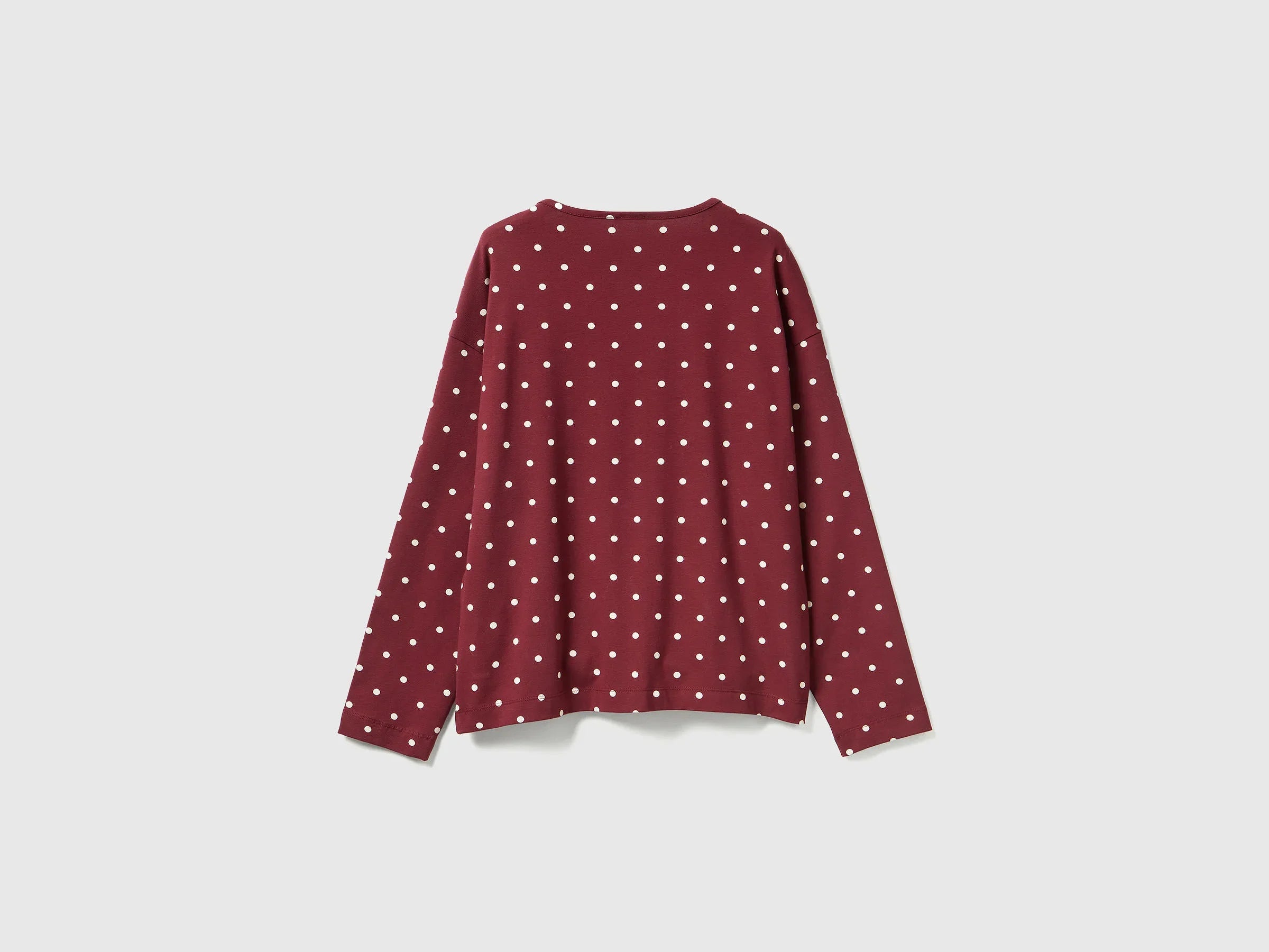 Benetton_Burgundy_Polka Dot Top in Warm Cotton_3ZMB3M07R_62Q_02