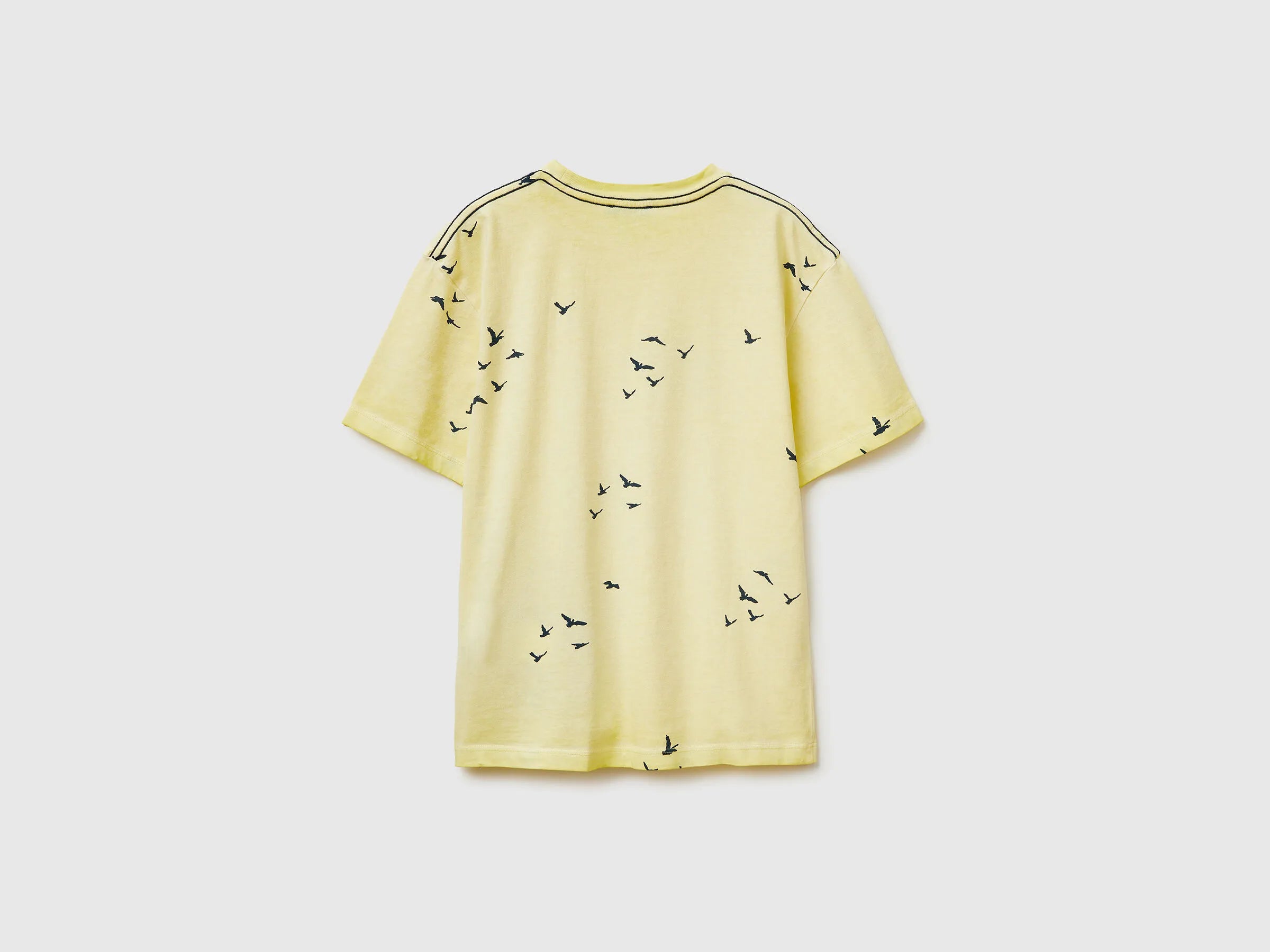 Benetton Yellow Boys Oversized T-Shirt with Print SKU: 3ZRXC10SL_902 Image 02