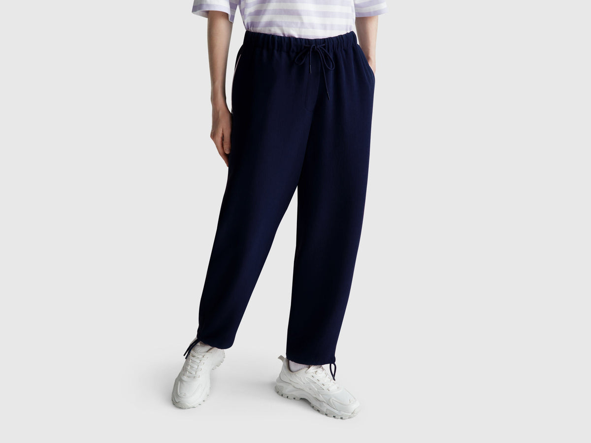 Benetton_Dark Blue_Trousers with Elastic and Drawstring_40A6DF09V_252_02