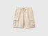 Benetton Beige Boys Linen Blend Cargo Bermuda Shorts SKU: 40G8C904J_902 Image 01