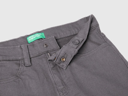 Benetton Dark Gray Boys Carrot Fit Trousers SKU: 41HQCE036_00W Image 03
