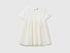 Benetton Creamy White Girls Dress with Little Flowers SKU: 41PTGV02Q_074 Image 01