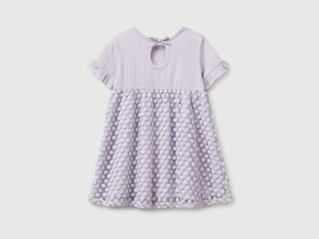 Benetton Pink Girls Dress with Little Flowers SKU: 41PTGV02Q_3G1 Image 02