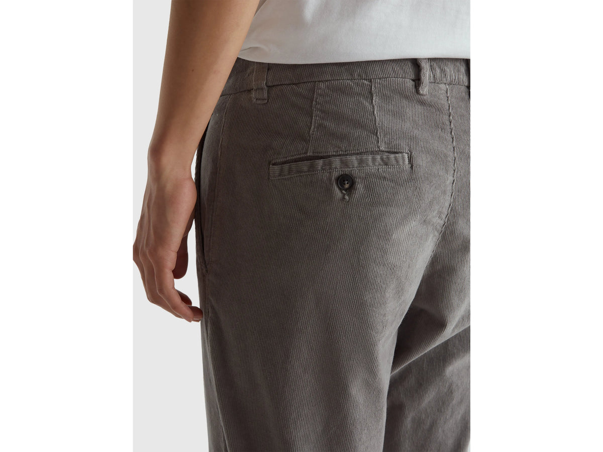 Benetton Gray Men Slim Fit Stretch Corduroy Trousers SKU: 41ULUF04Z_60W Image 04