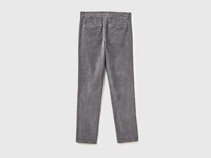 Benetton Gray Men Slim Fit Stretch Corduroy Trousers SKU: 41ULUF04Z_60W Image 06