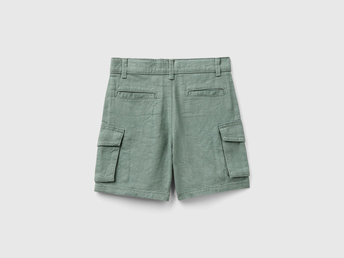 Cargo Bermuda Shorts In Linen Blend_424RG9024_1G1_02