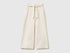 Benetton Creamy White Girls Wide Fit Trousers with Sash SKU: 42KQCF05J_00E Image 01
