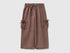 Benetton Brown Girls Wide Leg Trousers with Pockets SKU: 42KQGF02V_24R Image 01