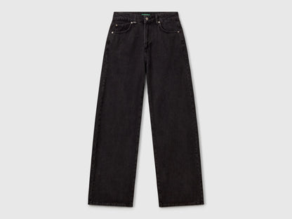 Benetton Black Women Wide-Fit Jeans SKU: 43UNDE02B_800 Image 05