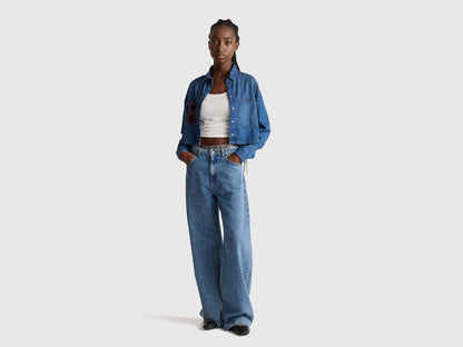 Benetton Light Blue Women Wide-Fit Jeans SKU: 43UNDE02B_903 Image 01