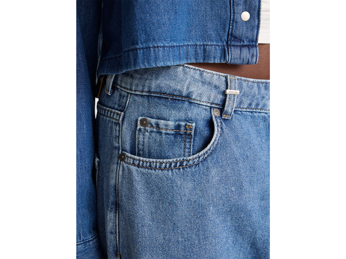 Benetton Light Blue Women Wide-Fit Jeans SKU: 43UNDE02B_903 Image 04