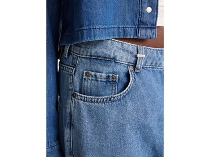 Benetton Light Blue Women Wide-Fit Jeans SKU: 43UNDE02B_903 Image 04