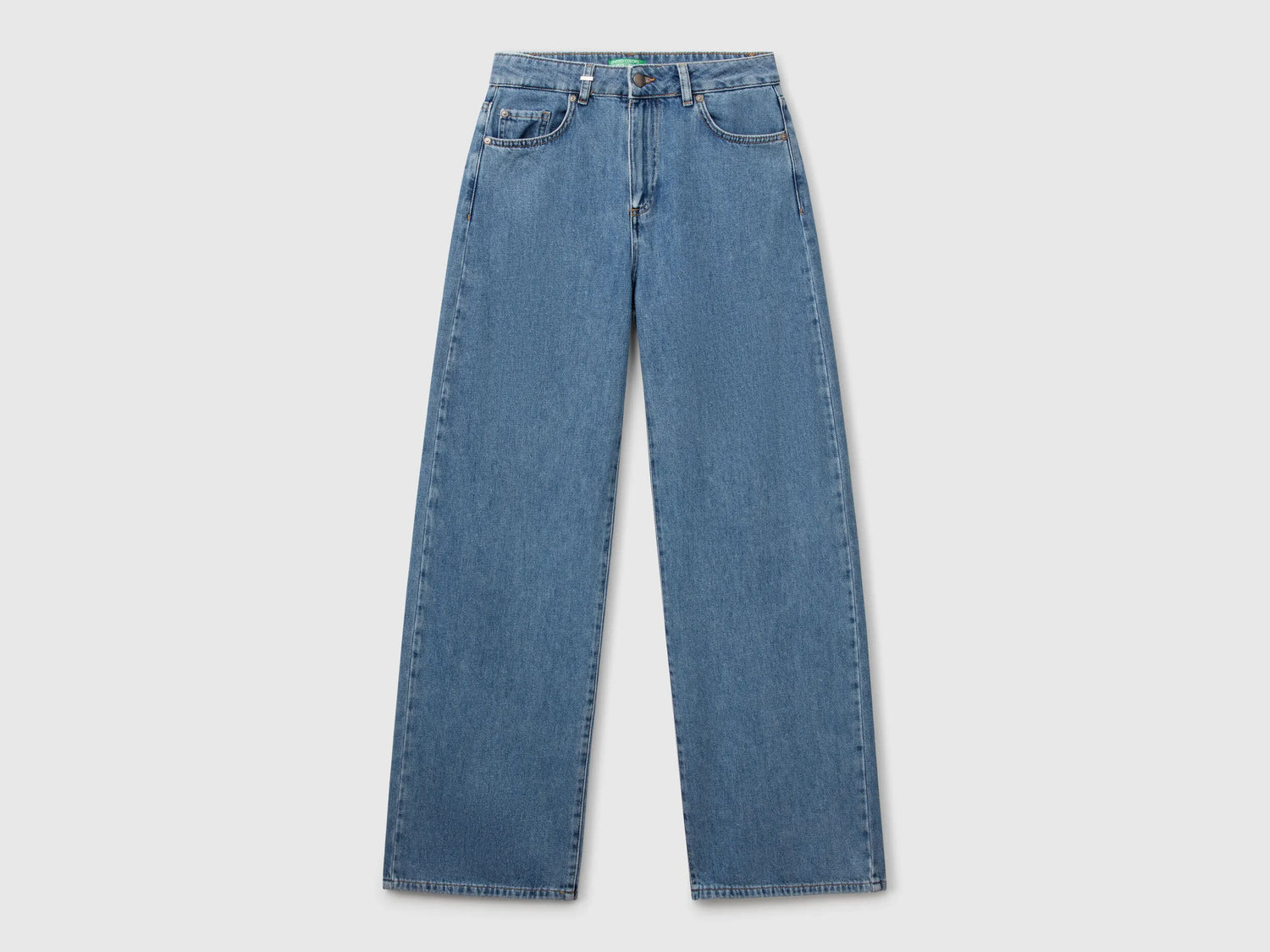 Benetton Light Blue Women Wide-Fit Jeans SKU: 43UNDE02B_903 Image 05