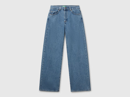 Benetton Light Blue Women Wide-Fit Jeans SKU: 43UNDE02B_903 Image 05