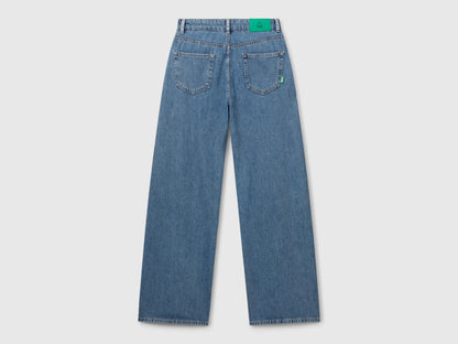 Benetton Light Blue Women Wide-Fit Jeans SKU: 43UNDE02B_903 Image 06