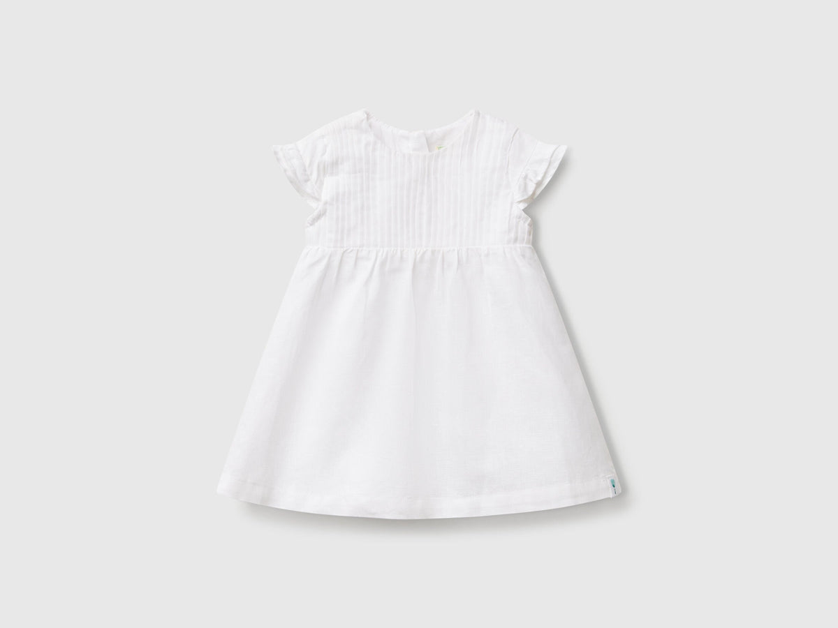 Benetton_Dress in Linen and Cotton Blend_43WBAV00N_101_01