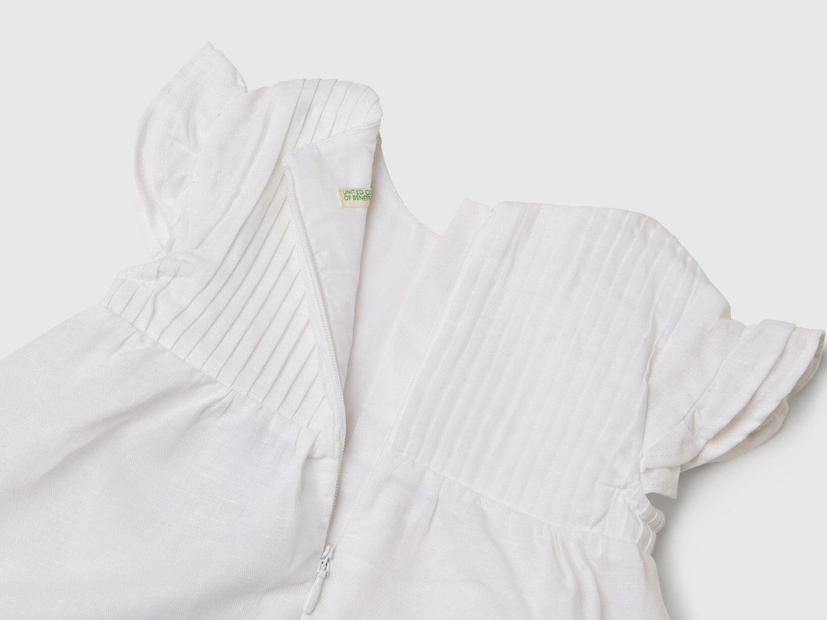 Benetton_Dress in Linen and Cotton Blend_43WBAV00N_101_03
