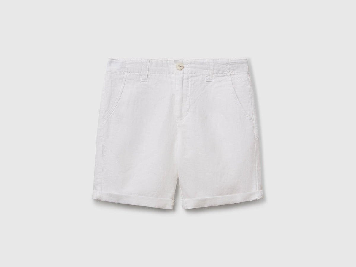 Benetton_Chino Bermudas in Pure Linen_43WBC901E_101_01