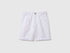 Benetton White Boys Linen Blend Shorts SKU: 43WBC904I_101 Image 01
