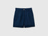 Benetton Dark Blue Boys Linen Blend Shorts SKU: 43WBC904I_37T Image 01