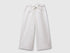 Benetton White Girls Linen Blend Trousers with Sash SKU: 43WBCF01W_101 Image 01