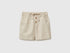 Benetton Beige Boys Linen Blend Shorts SKU: 43WBG9039_152 Image 01