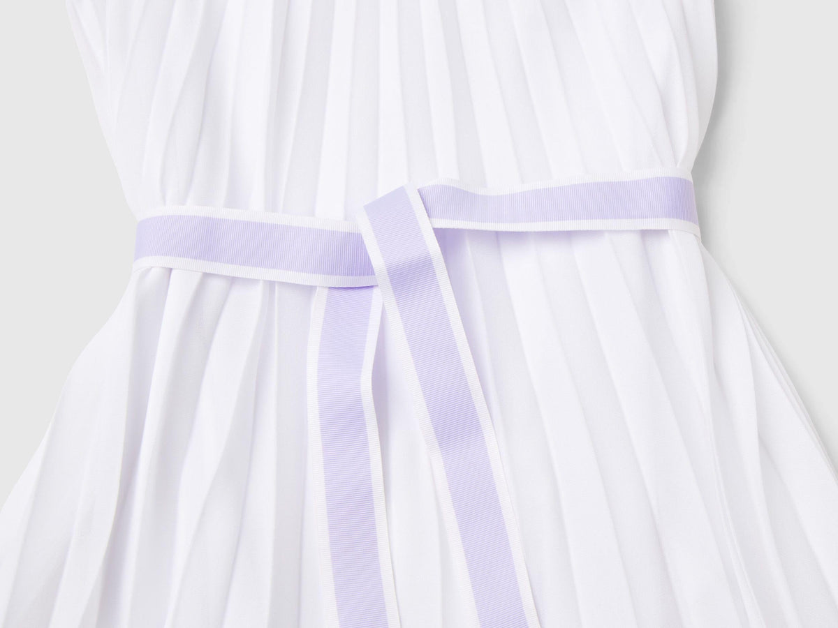 Pleated Dress With Belt_44BRCV02L_101_03