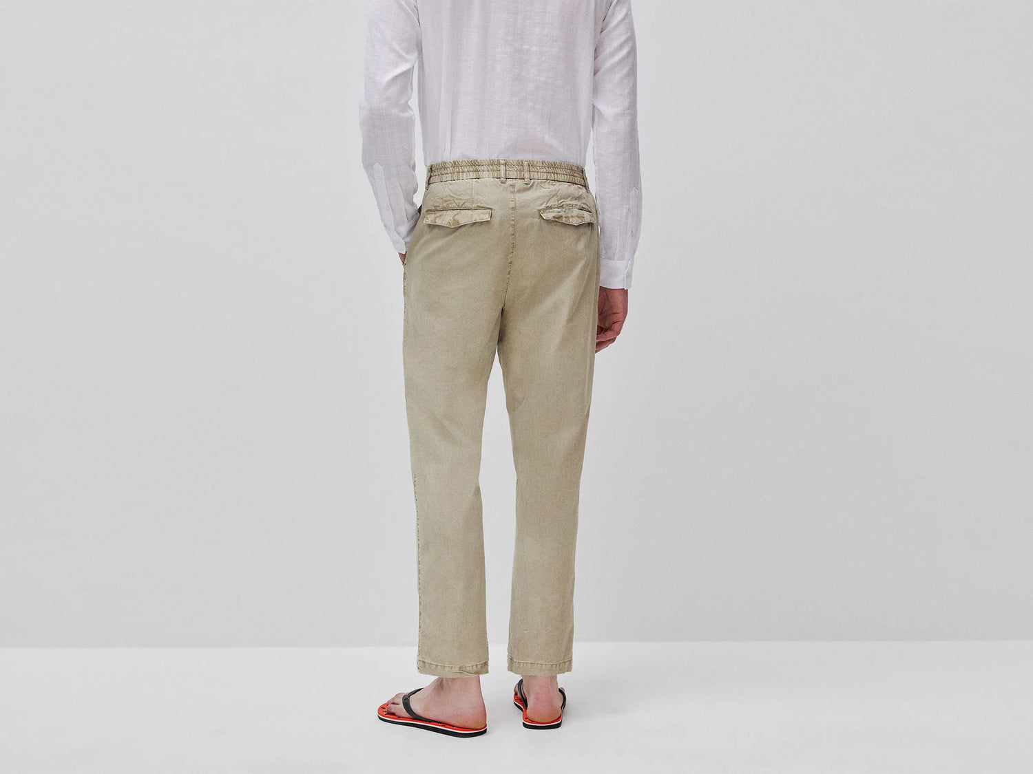Benetton Light green Men Carrot-Fit Chinos SKU: 44L0UF068_6W9 Image 03