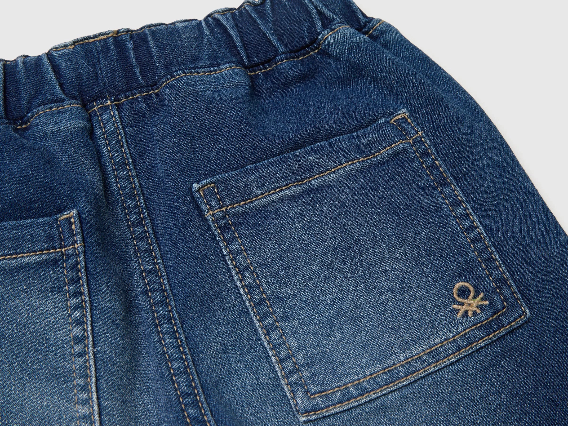 Benetton Dark blue Boys Denim-Effect Bermuda Shorts SKU: 44LGG903M_901 Image 03