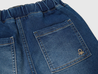 Benetton Dark blue Boys Denim-Effect Bermuda Shorts SKU: 44LGG903M_901 Image 03