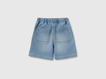Benetton Light blue Boys Denim-Effect Bermuda Shorts SKU: 44LGG903M_902 Image 02
