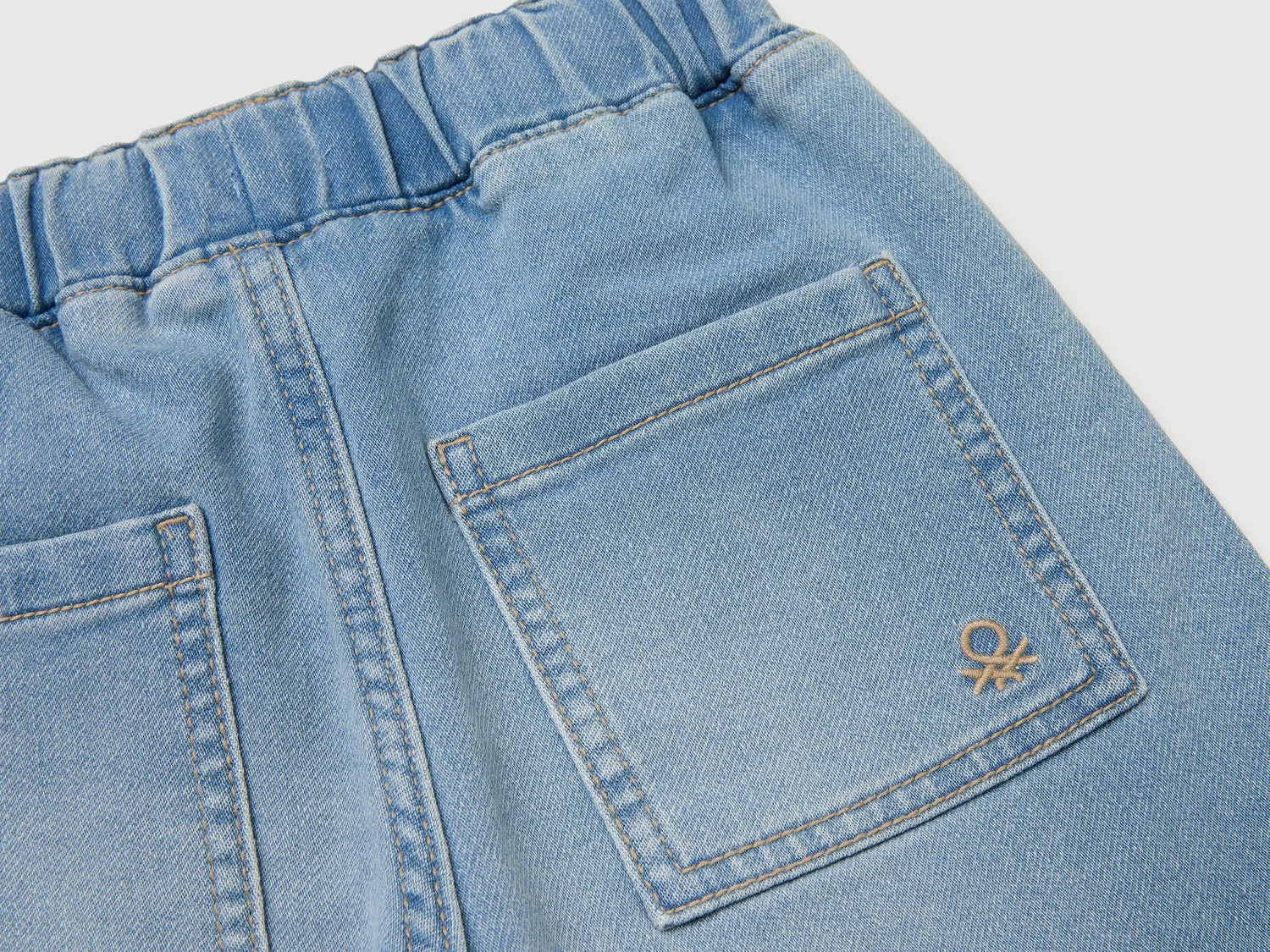 Benetton Light blue Boys Denim-Effect Bermuda Shorts SKU: 44LGG903M_902 Image 03