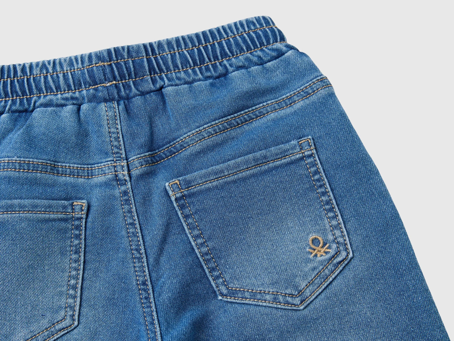 Benetton Dark Blue Boys Denim Joggers SKU: 44LGGF01V_901 Image 03
