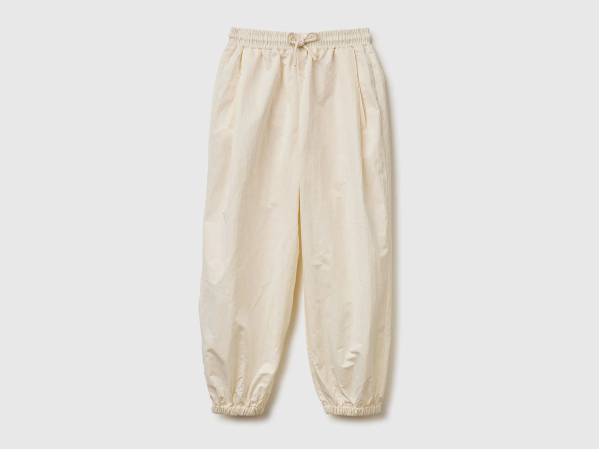 Benetton Creamy White Girls Balloon Fit Trousers SKU: 44YGCF05E_00E Image 01