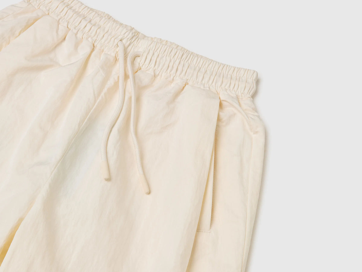 Benetton Creamy White Girls Balloon Fit Trousers SKU: 44YGCF05E_00E Image 03