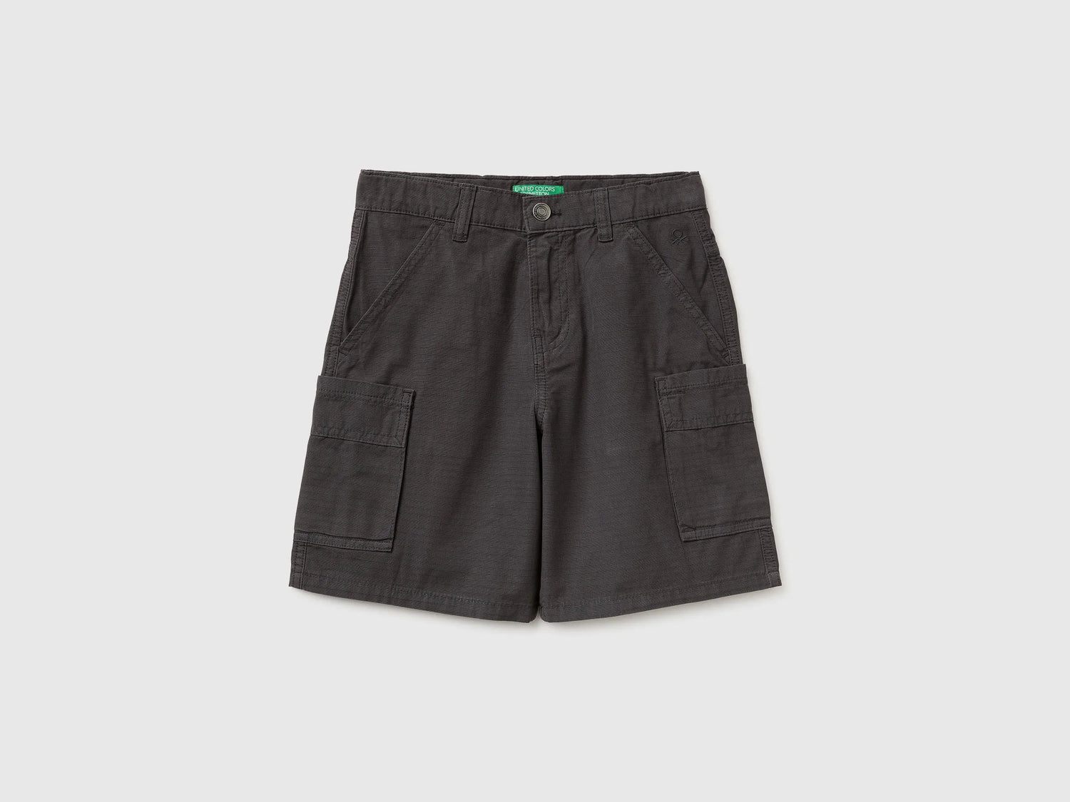 Benetton Dark gray Boys Bermuda Shorts with Pockets SKU: 456SC904V_19E Image 01