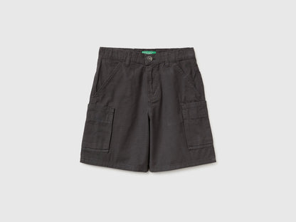 Benetton Dark gray Boys Bermuda Shorts with Pockets SKU: 456SC904V_19E Image 01