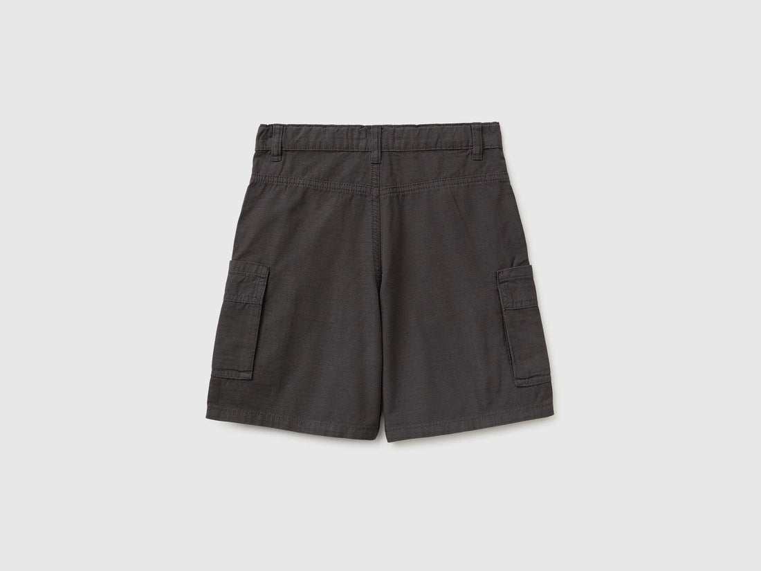Benetton Dark gray Boys Bermuda Shorts with Pockets SKU: 456SC904V_19E Image 02