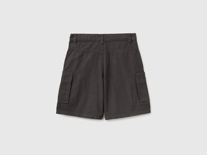 Benetton Dark gray Boys Bermuda Shorts with Pockets SKU: 456SC904V_19E Image 02