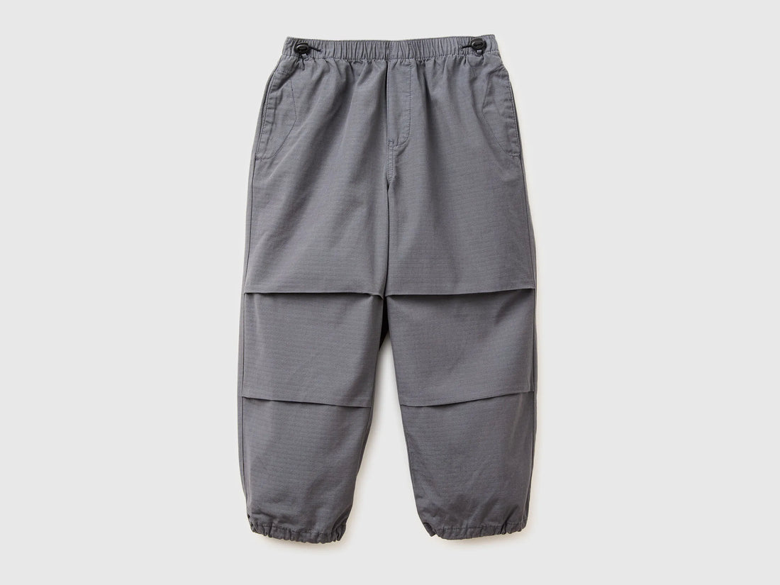 Benetton Dark Gray Boys Cotton Parachute Trousers SKU: 456SCF05N_10N Image 01