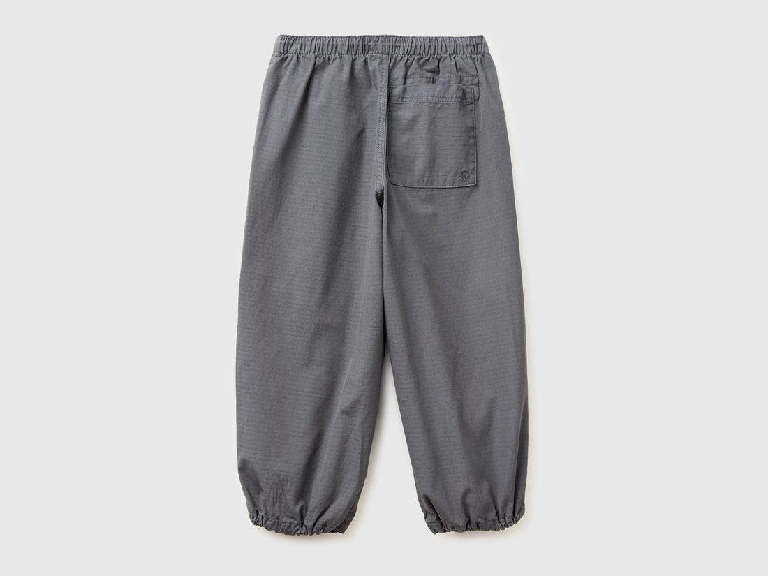 Benetton Dark Gray Boys Cotton Parachute Trousers SKU: 456SCF05N_10N Image 02