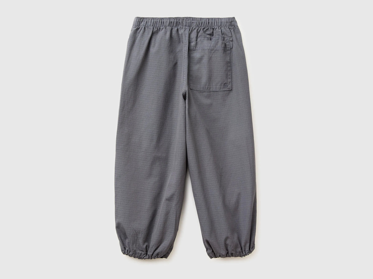 Benetton Dark Gray Boys Cotton Parachute Trousers SKU: 456SCF05N_10N Image 02