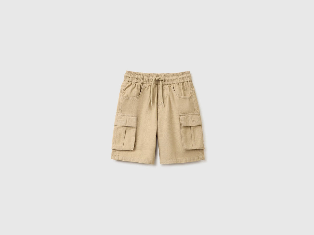 Benetton Breige Boys Bermuda Shorts with Pockets SKU: 456SG903N_00B Image 01