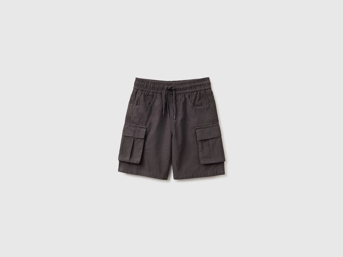 Benetton Grey Boys Bermuda Shorts with Pockets SKU: 456SG903N_19E Image 01