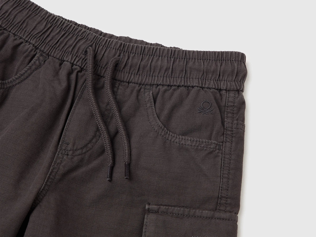 Benetton Grey Boys Bermuda Shorts with Pockets SKU: 456SG903N_19E Image 03