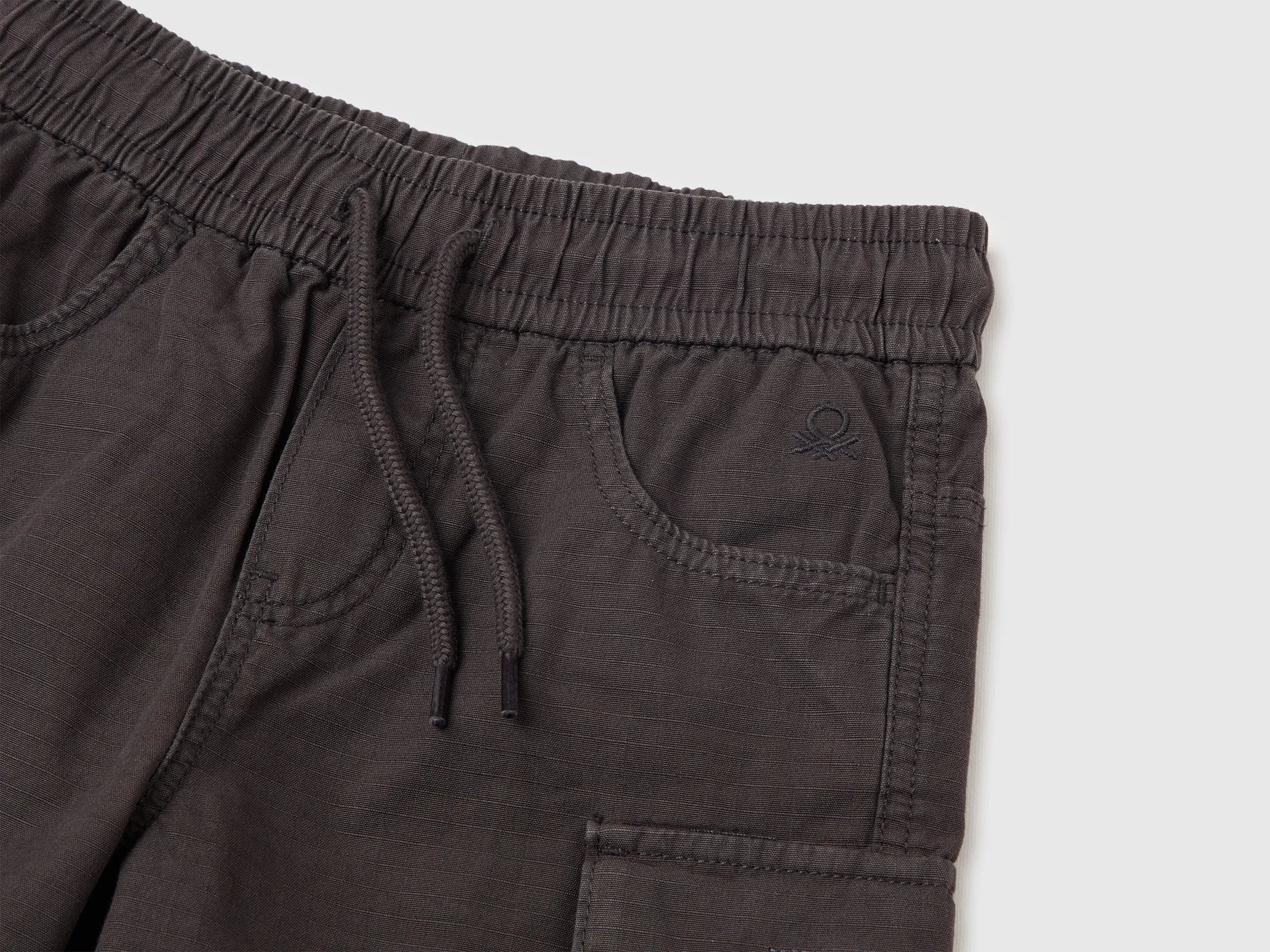 Benetton Grey Boys Bermuda Shorts with Pockets SKU: 456SG903N_19E Image 03