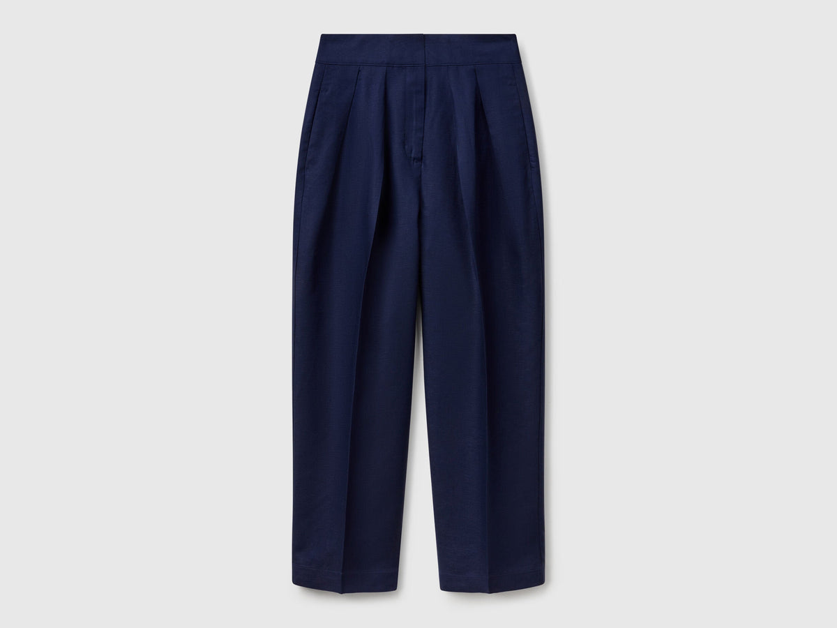 Benetton_Wide Trousers in Linen Blend_45BVDF09B_252_04