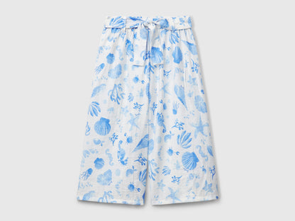 Benetton_Palazzo Trousers with Navy Print_45M6GF02E_73H_01